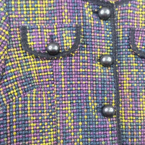 Multiples Women Tweed Button-Up Jacket Multi-Color Size M Acrylic Wool Blend New - Picture 4 of 13